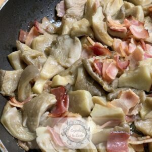Cogumelos Pleurotus Salteados com Bacon